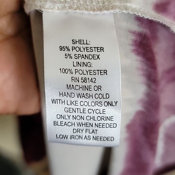 London Times  Cream Purple Multicolored TieDye  Sleeveless Maxi Dress Sz 6 - Picture 8 of 8